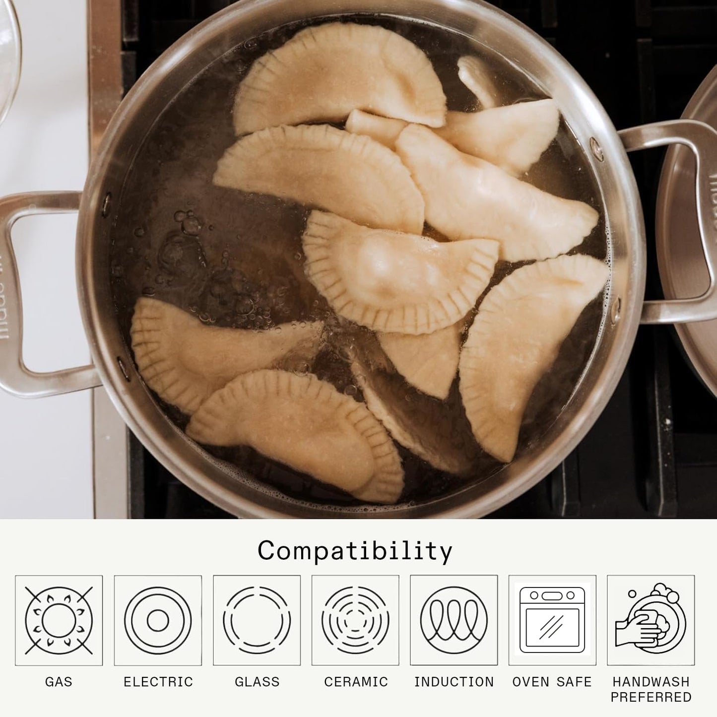 Made In Cookware | 6 Quart Stainless Steel Stock Pot With Lid | 5 Ply Stainless Clad | Professional Cookware | Crafted in Italy | Induction Compatible