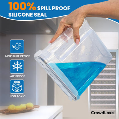CrowdLox Cereal Storage Containers 4L Food Grade and BPA Free Sets with Lids Kitchen Storage & Organisation Food Containers Large Kitchen Organiser for Cornflakes (Single Unit)