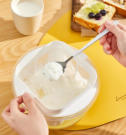 Generic Greek Yogurt Strainer with Lid.Yogurt Filter (1.5QT) with Ultra Fine Mesh,to Makes small batches (600g) of Thick Creamy Greek or Coconut Yogurt, 7.8*7.8*6.1in, White