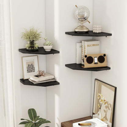 Realgulf 2-Pack Corner Shelves for Bathroom & Kitchen, Space-Saving Floating Corner Wall Shelf with Easy Installation