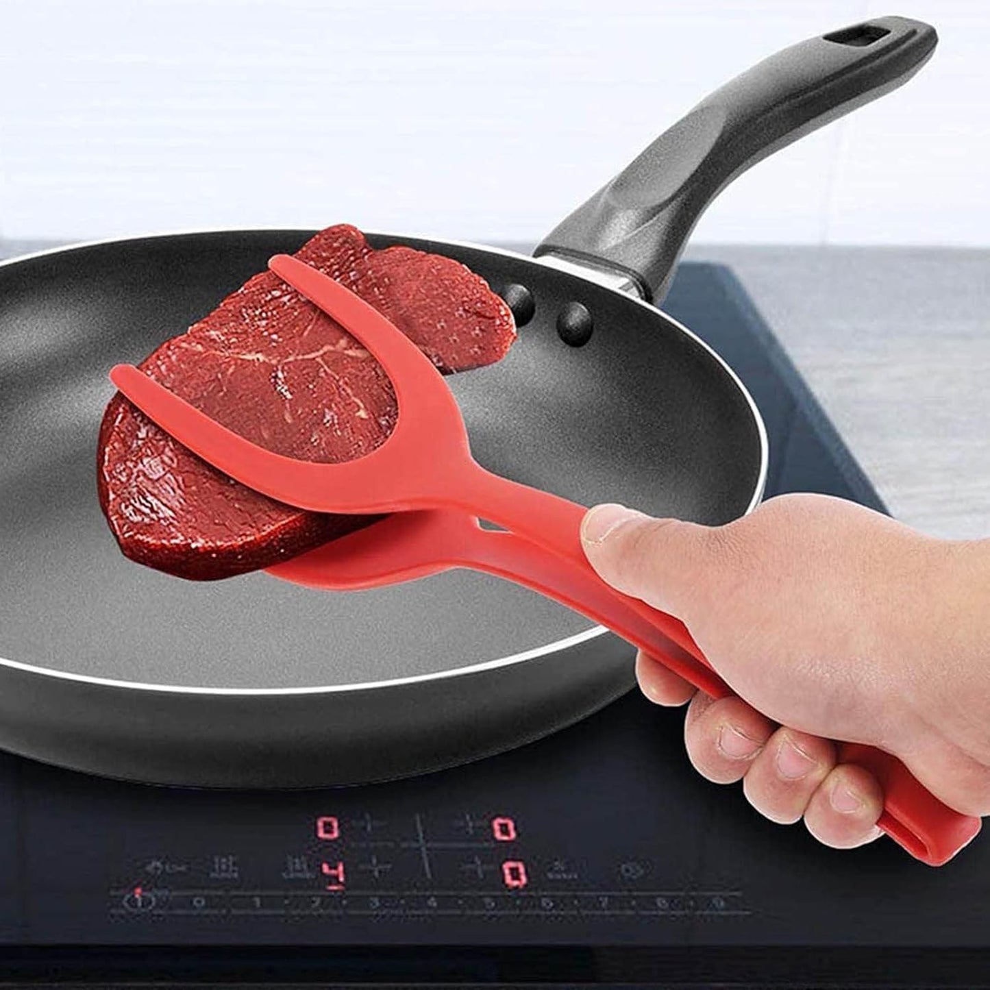 Egg Spatula, Grip and Flipp Tongs Spatula, 2 in 1 Omelette Clamp for Kitchen Cooking Tool for Eggs and Pancakes