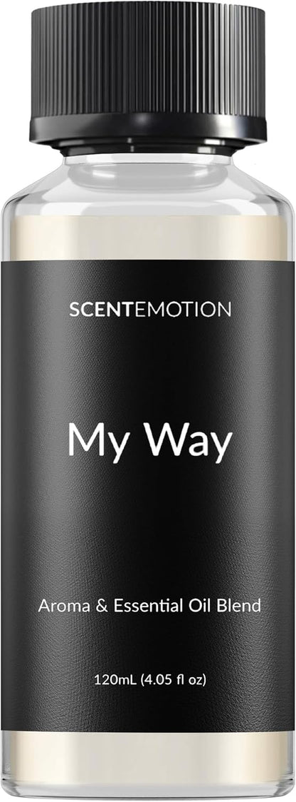 SCENTEMOTION My Way Diffuser Oil Inspired by The 1 Miami Beach Scent, Scent Diffuser Oil with Notes of Cardamom, Leather, Lemon & Iris, Aromatherapy Fragrance, Essential Oil Blend | 120ml, 4.05 fl oz