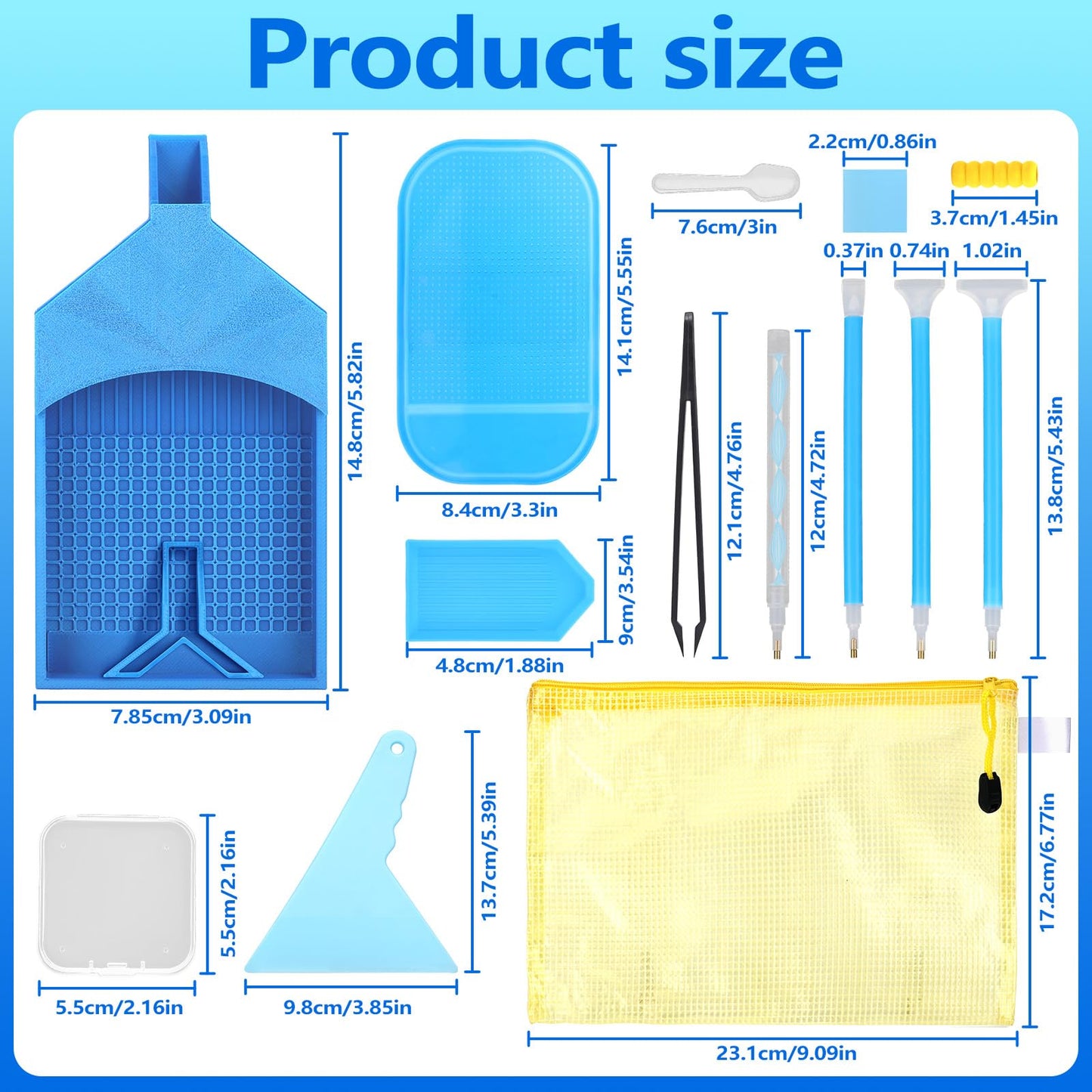 MUNORIAY 31Pcs Diamond Painting Accessories,Diamond Art Tray with Lid,Diamond Painting Tools with Anti-Slip Sticky Mat & Painting Pens,Diamond Art Accessories Organizer for Diamond Art Kit for Adults