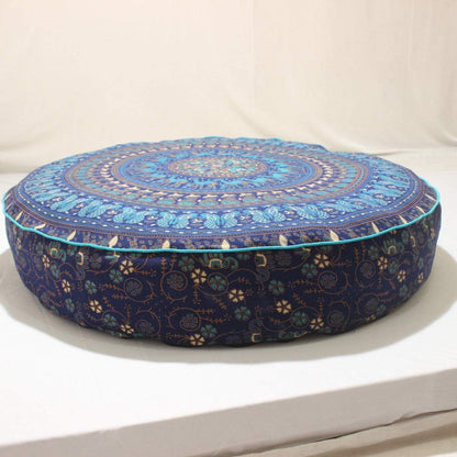 GDONLINE Indian Large Mandala Floor Pillow Comfortable Home Car Bed Sofa Large Mandala Floor Pillows Round Bohemian