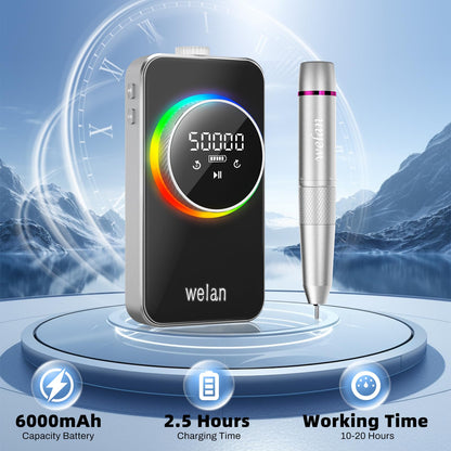 Electric Nail Drill Professional, 50000RPM Electric Nail File Portable Nail Drill Kit 6000mAh Rechargeable Machine for Acrylic Gel Nail, Manicure Pedicure Polishing Nail for Salon Home Purple