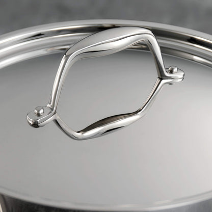 Tramontina Signature Tri-Ply Clad Stainless Steel 8-Quart Stock Pot with Lid, Induction-Ready Pasta Pot, Dishwasher-Safe, NSF-Certified, Made in Brazil