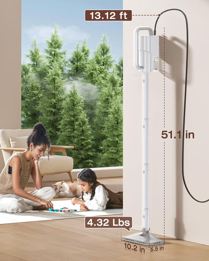10-in-1 Steam Mop with Detachable Handheld Steamer, 350ml Tank, 10s Heat-Up, 248°F Steam Cleaner, 3-Level Control and Swivel Head for Floors, Carpets, Tiles, BBQ grill Multi-Surface Clean White
