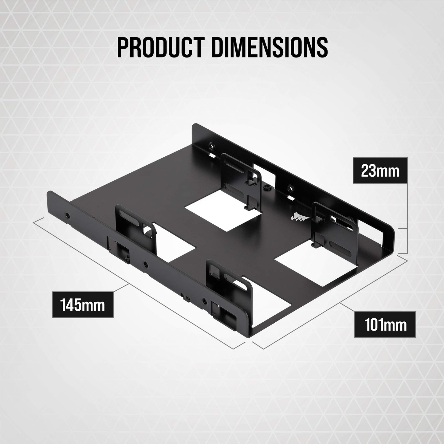 Corsair Dual SSD Mounting Bracket (3.5” Internal Drive Bay to 2.5", Easy Installation) Black