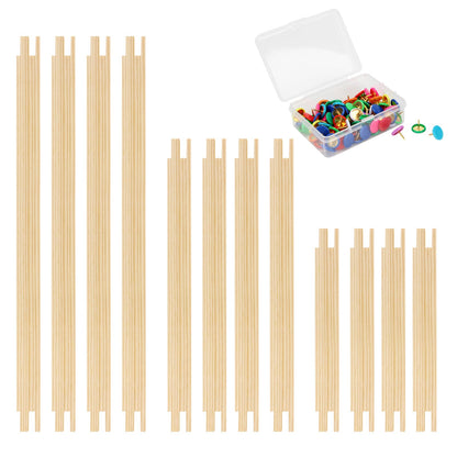 FMTYAOIU 6 Sets Stretcher Bars for Needlework 3 Sizes Wooden Canvas Splicing Stretcher Bars Set with 100 Pins for Crafts Needle Felting Embroidery Thread Frame Set