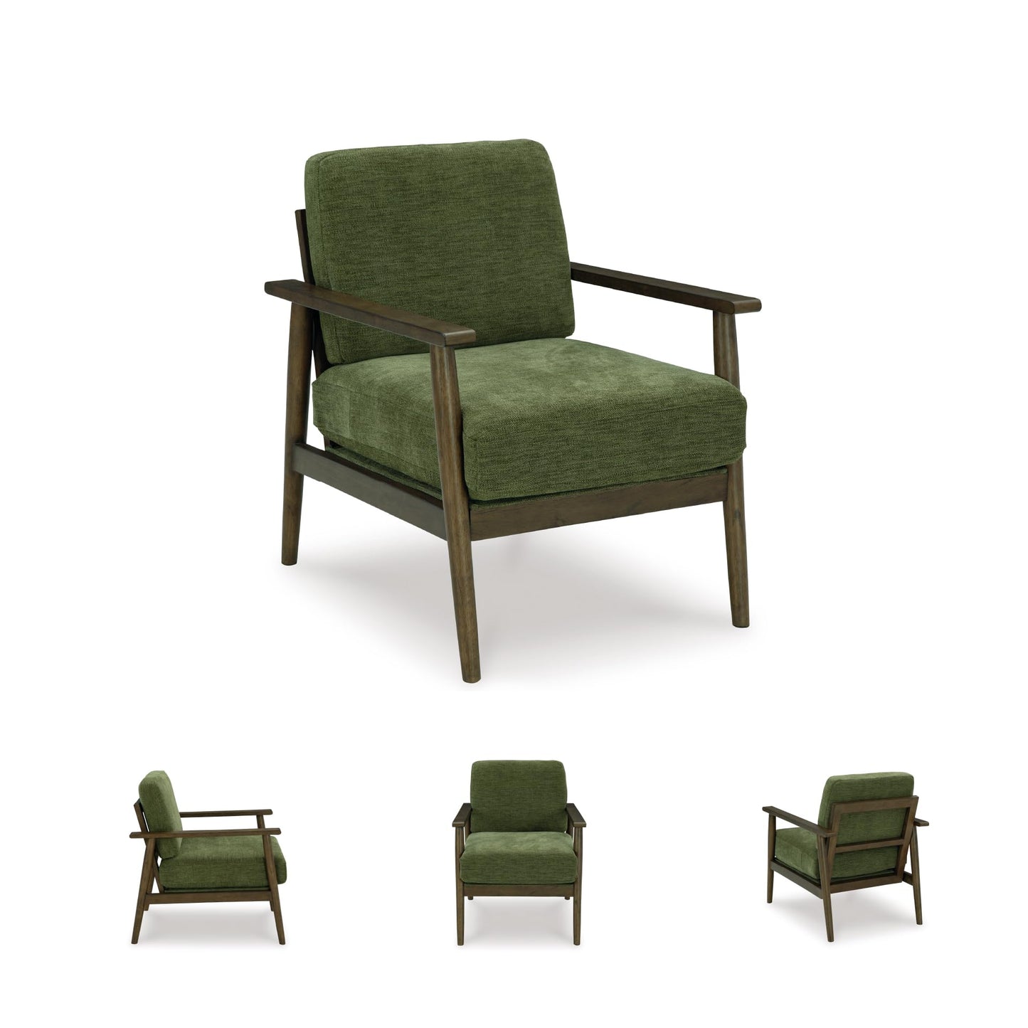 Signature Design by Ashley Bixler Mid-Century Modern Upholstered Showood Accent Chair, Green