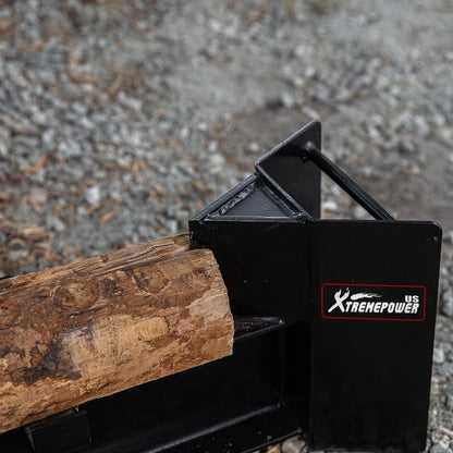 XtremepowerUS 12-Ton Hydraulic Log Splitter Fire Wood Logs Cutter Fire Logs Wood Firewood Kindling Machine Manual Operated Spring-Loaded Return Knob & Built-in Wheel