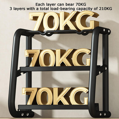 KIYILIHI Dumbbell Rack Stand, 3 Tier Kettlebell Rack, Home Dumbbell Storage Rack Maximum Load Capacity 210kg, for Home Gym Strength Training Weight Training
