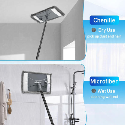 19" Wall Cleaner Mop with Long Handle for Wall Ceilings Floor Cleaning