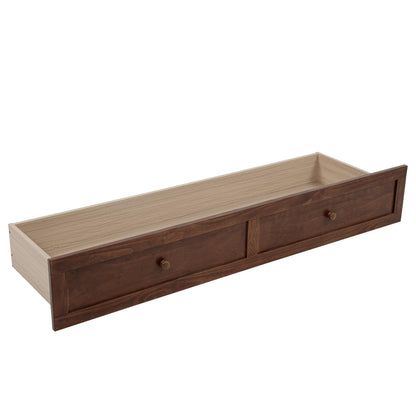 PVWIIK Queen Size Murphy Bed Cabinet with Power Station & Large Drawer for Bedroom,Pine Wood Folding Chest Bed with Rattan Panel, Space-Saving Wall Bed, Walnut