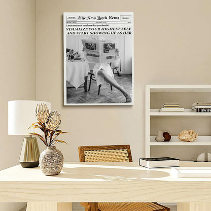 Generic 20x30in Trendy Highest Self Newspapers Prints - Retro Bar Cart Feminist Wall Art - Magazine Cover Aesthetic