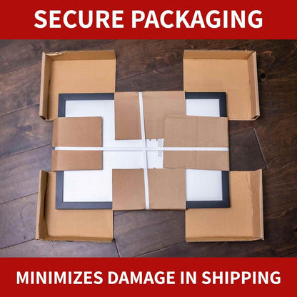 7x7 Black Contemporary Wood Picture Frame - Includes UV Resistant Acrylic & Hanging Hardware