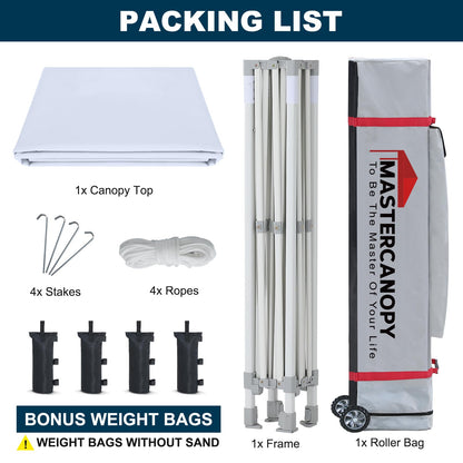 MASTERCANOPY Pop Up Canopy Tent Commercial Grade 10x10 Instant Shelter (White)