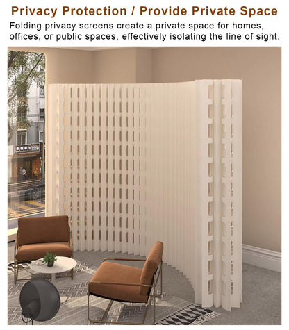 uhyOHF Portable Folding - 78"x17"x63" Temporary Room Divider for Offices & Studios - Lightweight Paper Partition for Enhanced Privacy and Space Management,Blanc-157x17x63in