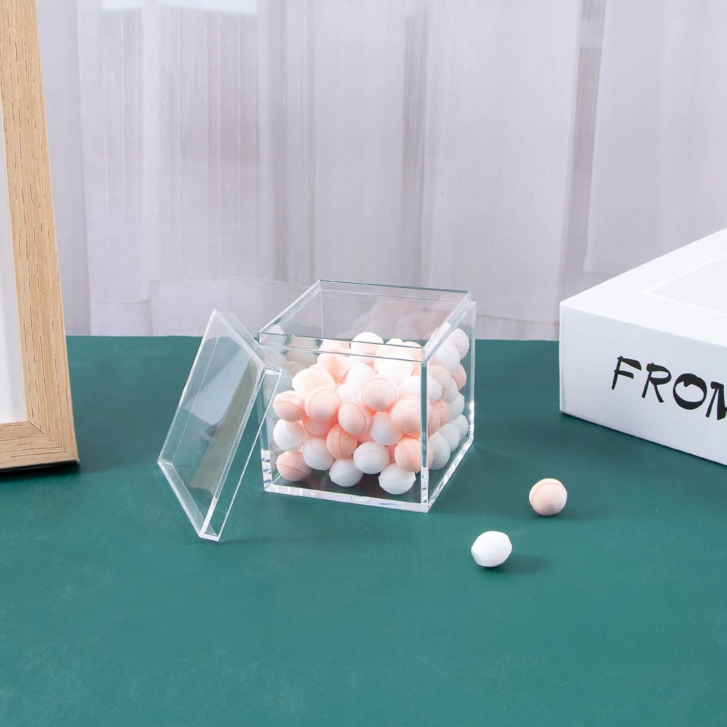 6 Packs Clear Acrylic Plastic Box with Lids, Small Square Containers for Candy, Pill, and Jewelry