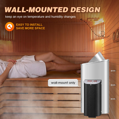 Mxmoonant Sauna Heater, 9KW 220V Electric Sauna Heaters Digital Control Sauna Stove Dry Steam Sauna Bath for Home Hotel Spa Max. 425 Cu.ft with Sauna Hygrothermograph
