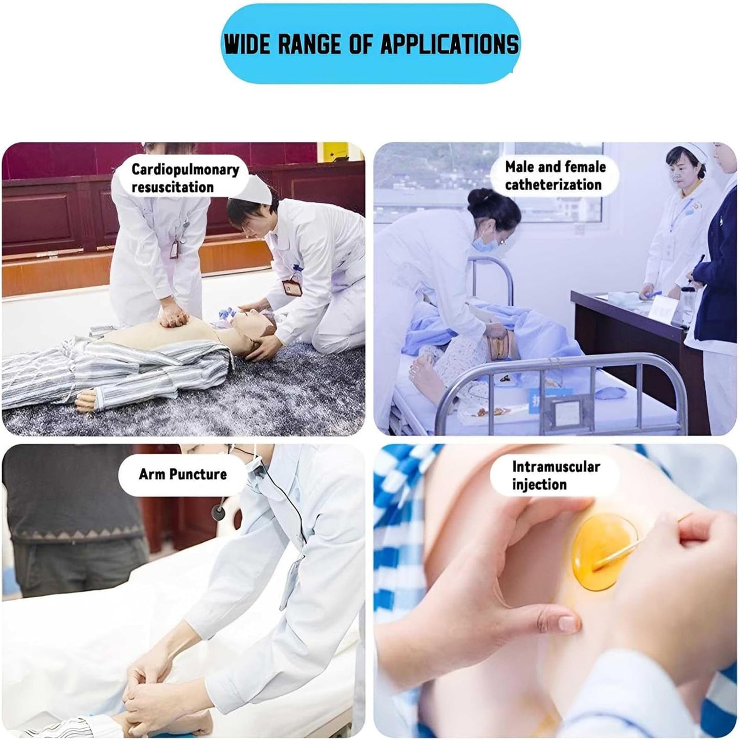 Nursing Skills Training Manikin Medical Mannequin for Training, Medical Mannequin for Training for Clinical Skills Training and Patient Care Teaching Education Pratice (Male)(Female)