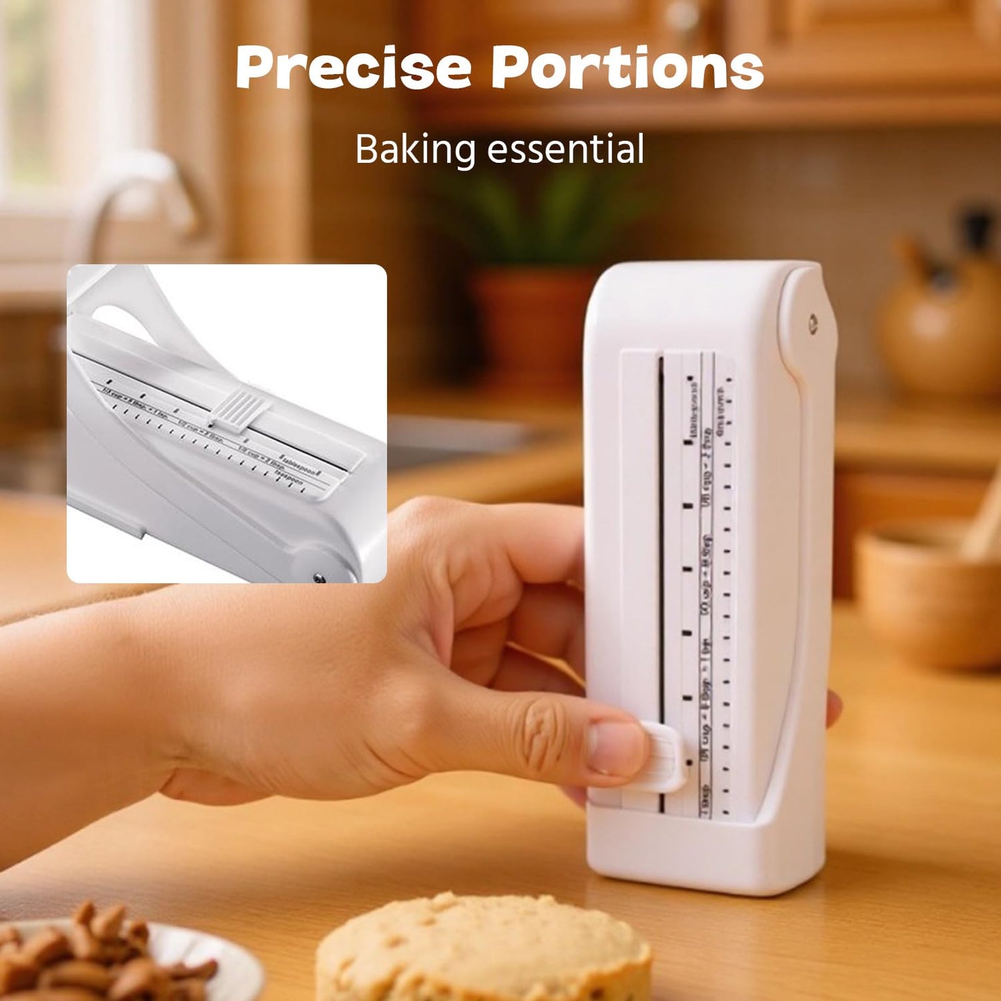 1PCS Stick Butter Cutter Slicer, Measuring Dispenser with Freshness Seal, One Click Stick with Stainless Steel Blade, Cheese Splitter, Butter Slicer, Precise Slicing for Bread, Cakes, Cookies