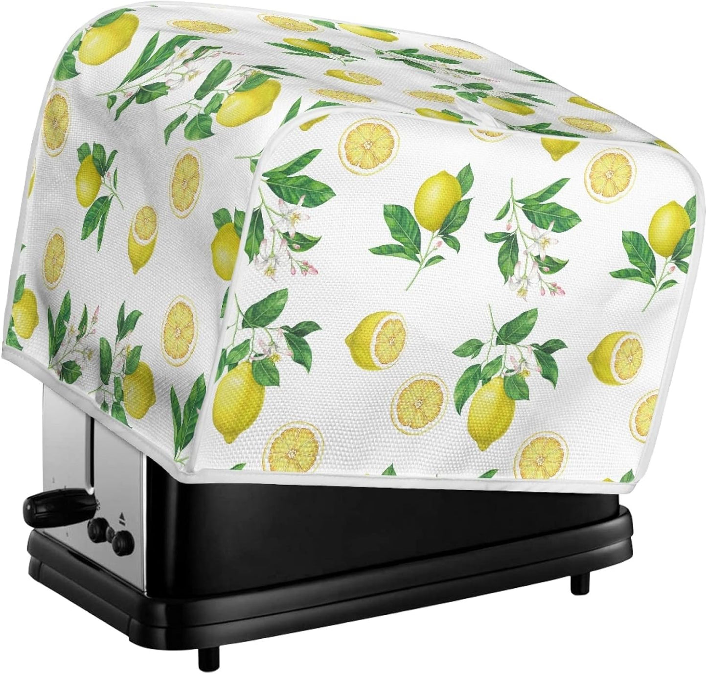 Toaster Cover 4 Slice, Lemon Theme Small Appliance Toaster Oven Cover for Kitchen, Dust Protection