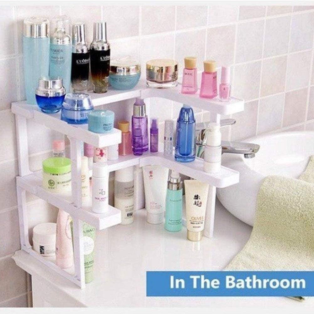 Adjustable Spice Shelf Organizer - Quality Kitchen Spice Rack, Makeup Cosmetics Stand, Bathroom Organizer