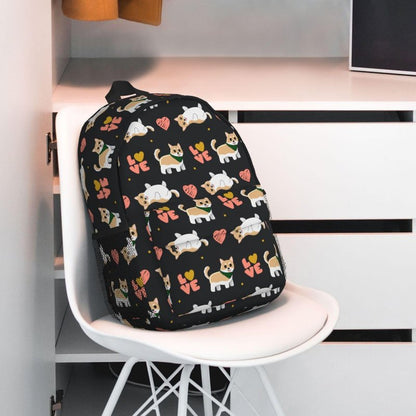 Uxeqtop Purple Bottom Cats Kids Backpack for School Elementary Lightweight Cute Students Bookbag for Teens Boys Girls School Bag