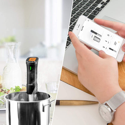 INKBIRD 2.4G Wifi Sous Vide Cooker ISV-200W, 1000W Sous Vide Machine, Remote Control Immersion Circulator with APP Recipes Timer Alarm Mobile Notification 3D Water Heating Ultra-Quiet