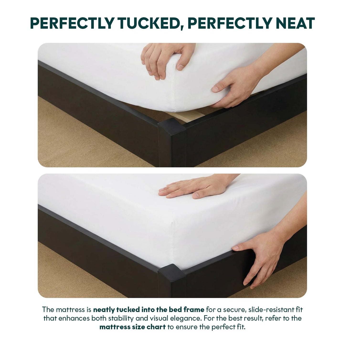 Bme Dinkee King Platform Bed Frame Wood 15 Inch - Solid Wood Bed Frame - Modern & Minimalist Style - 12 Strong Wood Slat Support - Easy Assembly - No Box Spring Needed - Black