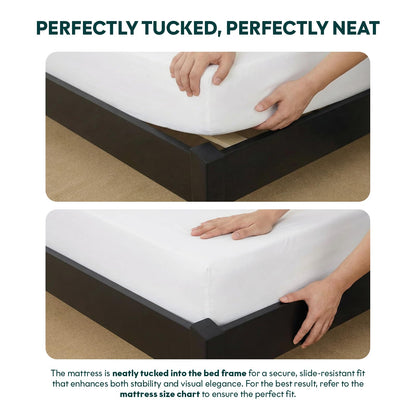 Bme Dinkee King Platform Bed Frame Wood 15 Inch - Solid Wood Bed Frame - Modern & Minimalist Style - 12 Strong Wood Slat Support - Easy Assembly - No Box Spring Needed - Black