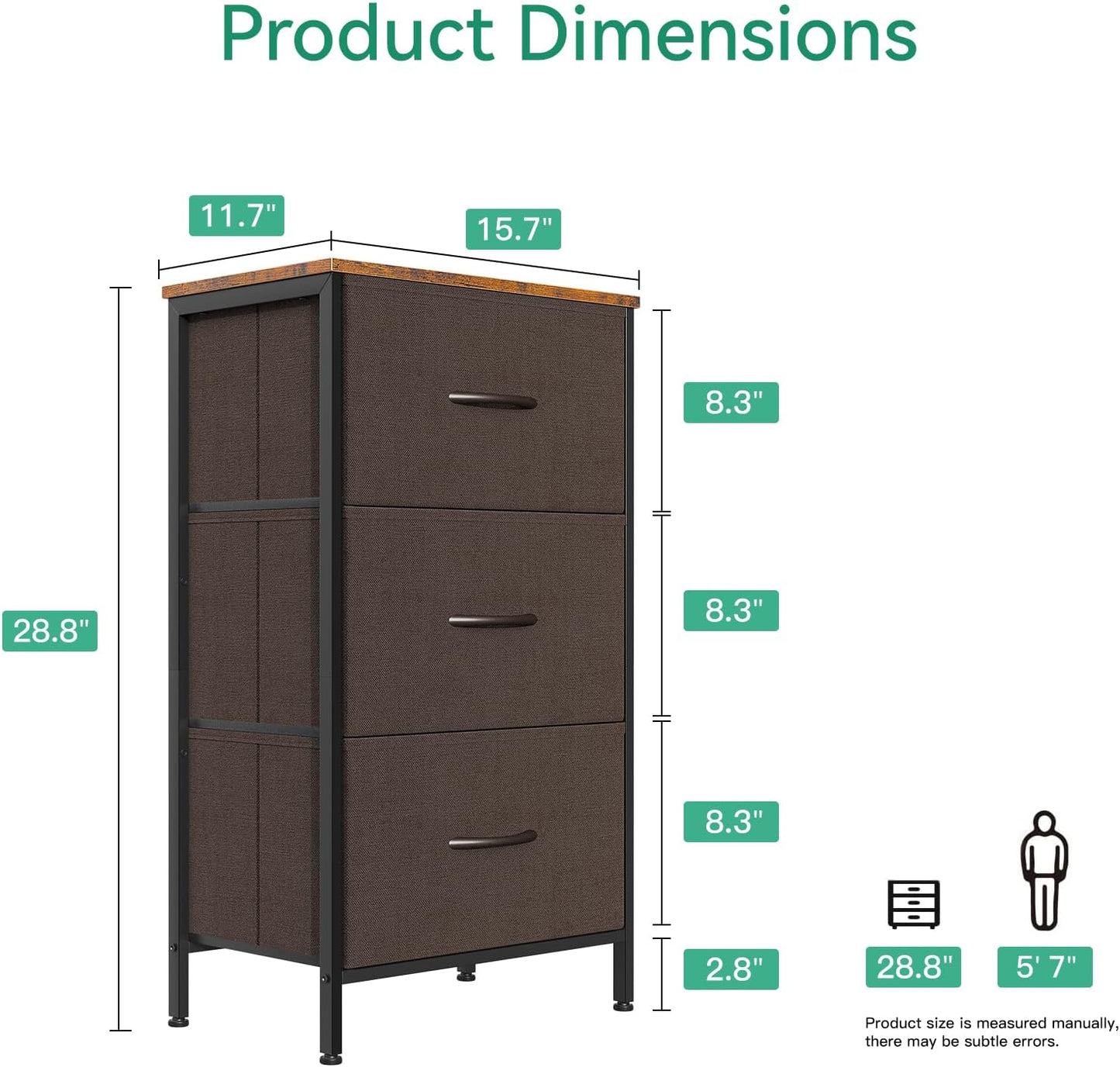 Closet 3 AODK Dresser for Bedroom Nightstand Small Dressers Chest of Drawers End Table for Living Room, Dresser