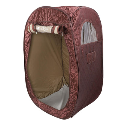 Srliya Portable Sauna Box, 4.76FT Foldable Full Body Steam Sauna Tent with Remote Control and Folding Chair, for Home Relaxation and Gym Use (Wine Red)