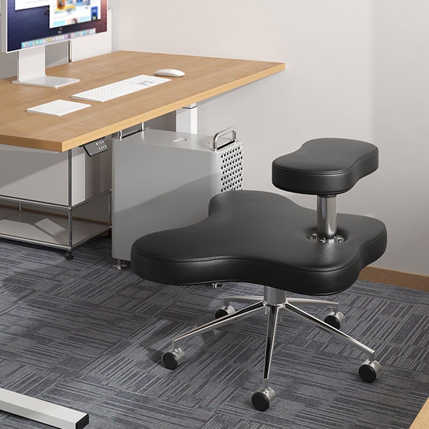Office Chair Cross Legged Chair，Meditation Chair, Ergonomic Kneeling Chair, Cross-Legged Chair, Height-Adjustable Posture Corrective Chairr for Office and Home, Relieving Back and Neck Pain