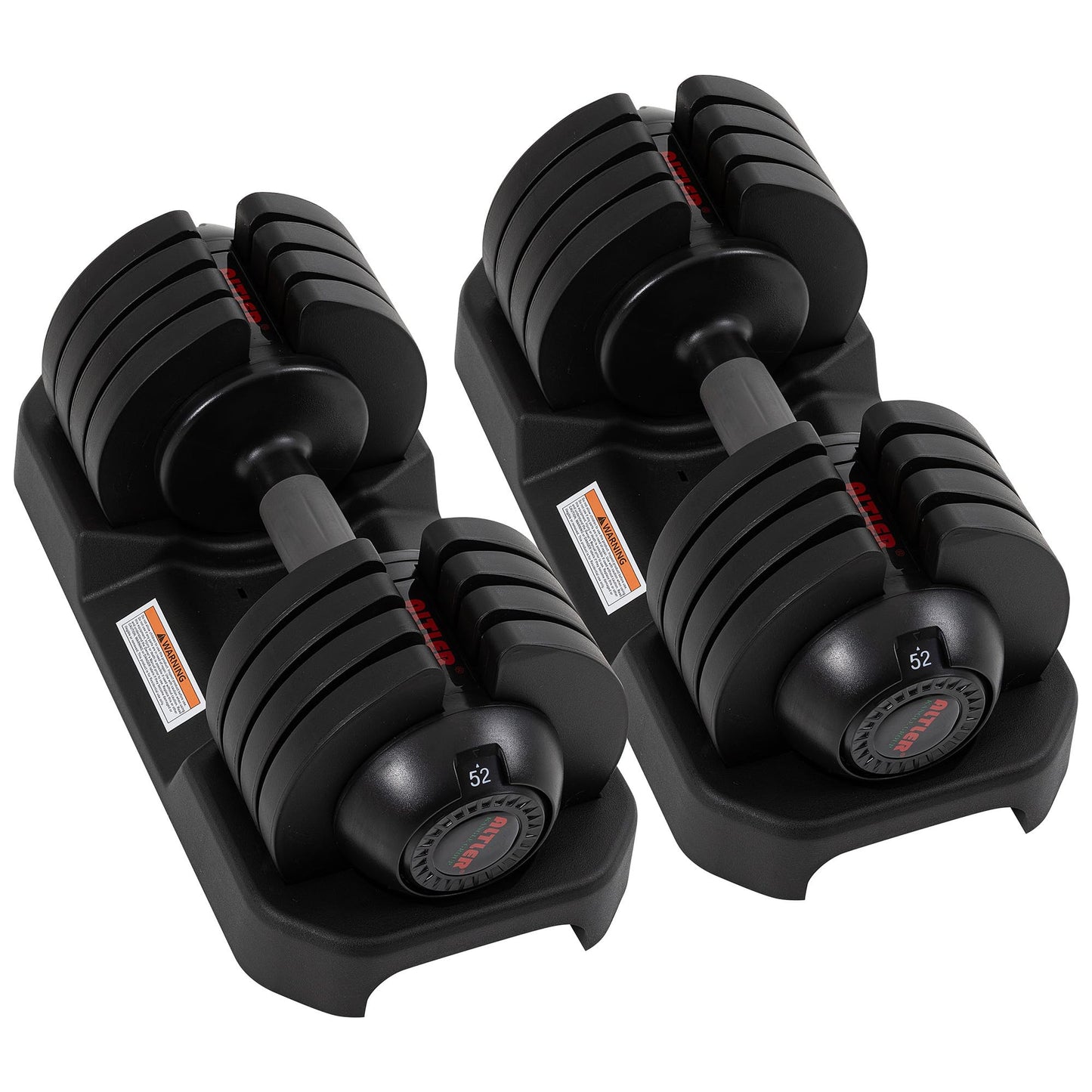 ALTLER Adjustable Dumbbell Set, 52LB Pair with Tray for Workout Strength Training Fitness, Adjustable Weight Dial Dumbbell with Anti-Slip Handle and Weight Plate for Home Exercise