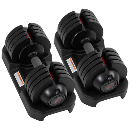 ALTLER Adjustable Dumbbell Set, 52LB Pair with Tray for Workout Strength Training Fitness, Adjustable Weight Dial Dumbbell with Anti-Slip Handle and Weight Plate for Home Exercise
