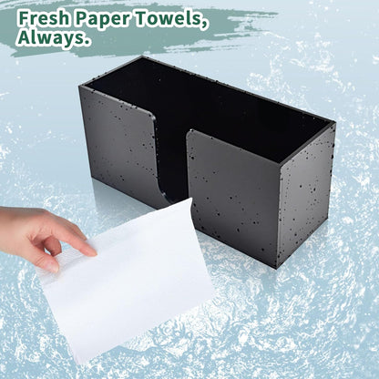 1Pack Countertop, Paper Towel Holder Black Acrylic Napkin Dispenser, Multifold Paper Towel Dispenser for Z-fold C-fold