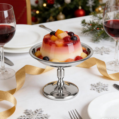 ZUQIAN 4 Pack Ice Cream Cups, Ice Cream Bowl, Stainless Steel Dessert Cups Serving Dessert Cup Round Sauce Bowls for Pudding Dessert Frozen Yogurt Fruit