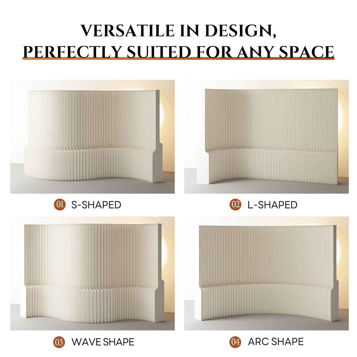 Foldable Paper Room Divider - Portable Privacy Screen for Home Office & Living Room, Freestanding Folding Partition Wall, Easy Setup Room Separation Divider (H78.7in*L157.5in)