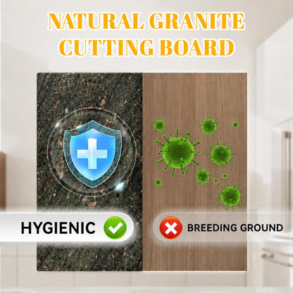 Koville Granite Cutting Board for Kitchen, 20x16 Inches Large Stone Slab Cheese Board, Rectangular Serving Board for Baking Charcuterie Pastry, Marble Cuttiing Board for Countertop(Green)