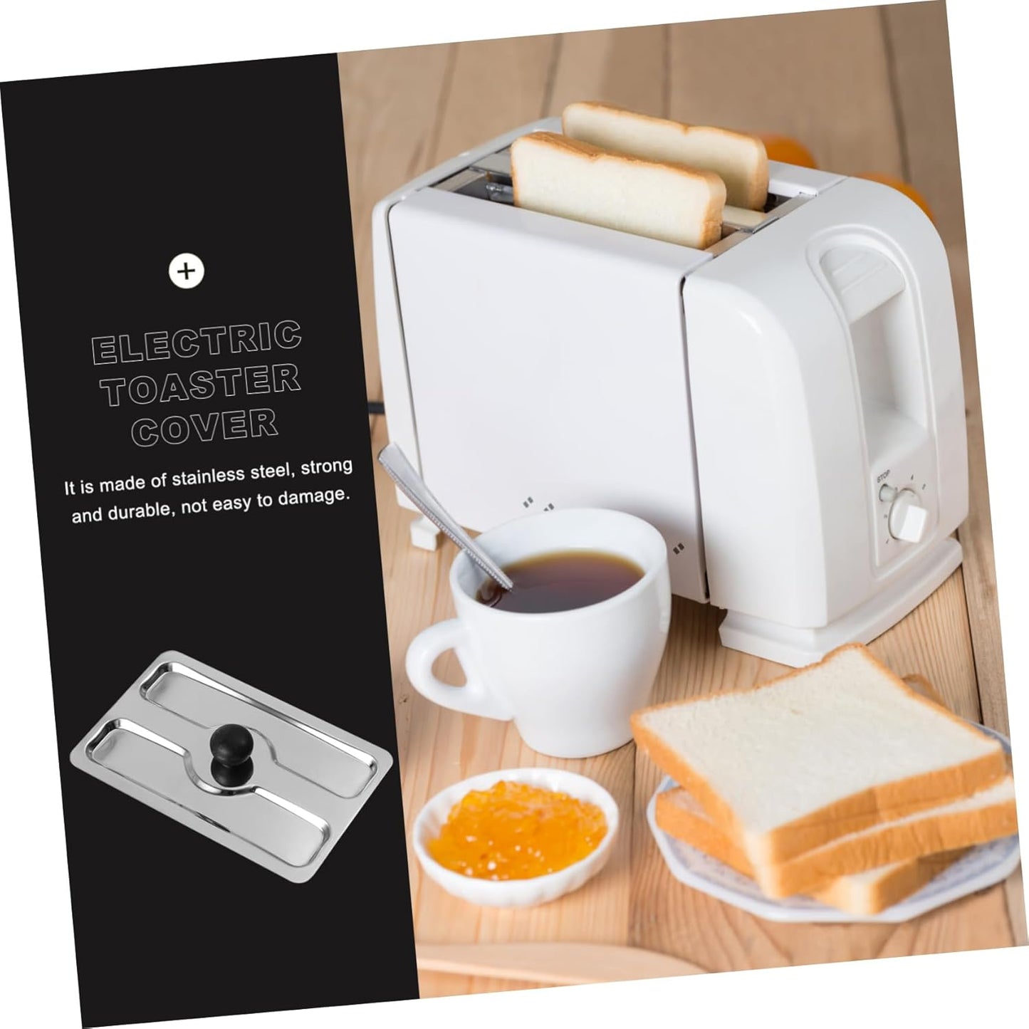 1pc Toaster Cover, Small Appliance Top Cover for Toaster, Stainless Steel Slot Cover