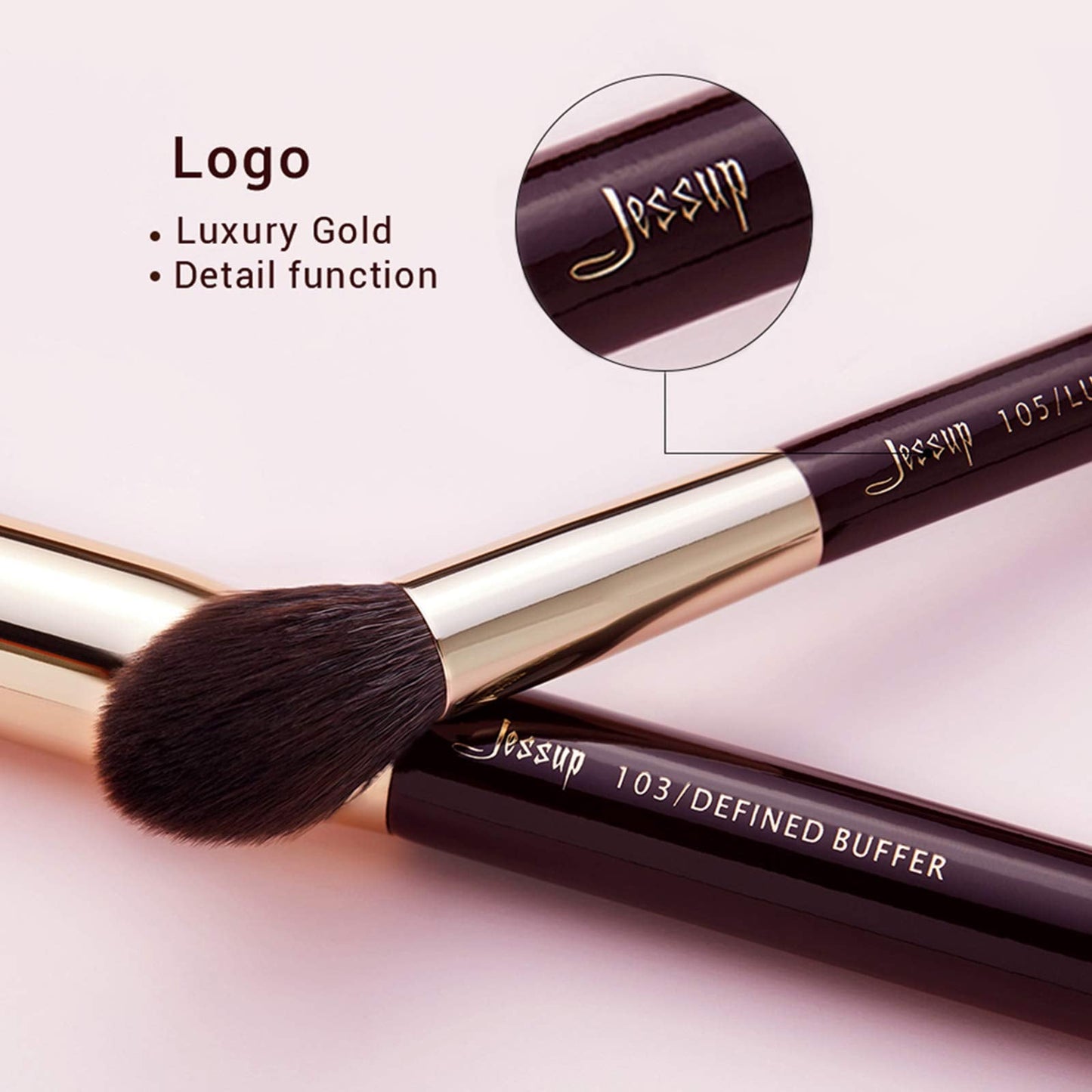 Jessup Brand 25pcs Professional Makeup Brush Set Beauty Cosmetic Foundation Powder Blusher Eyeshadow Blending Highlight Concealer Natural-Synthetic Hair Brushes Set (Pearl White/Silver)