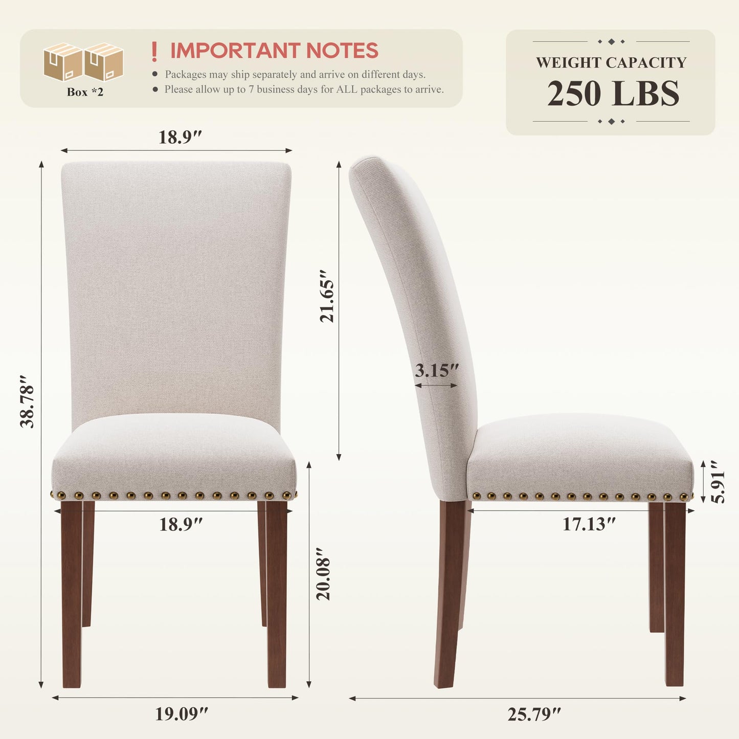 COLAMY Upholstered Dining Chairs Set of 4