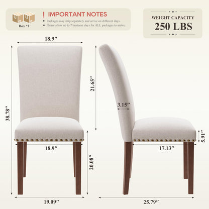 COLAMY Upholstered Dining Chairs Set of 4