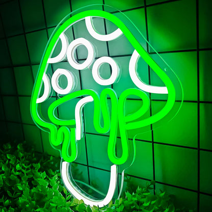 Ajoyferris Mushroom Neon Sign Dimmable Neon Light Sign Mushroom Night Light 3D Light Up Mushrooms Neon Signs for Wall Decor Game Room Bedroom Gift for Kids(Ice Blue)