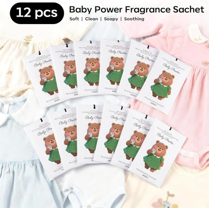 12 Packs Closet MYARO Baby Powder Scent Sachets Room Air Freshener for Drawer Clothes Storage Small Space Odor