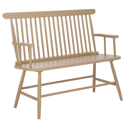 SAFAVIEH Home Collection - Eton Khaki Solid Wood Bench, Farmhouse Spindle Back Indoor Seating for Entryway or Dining (BCH3300C)