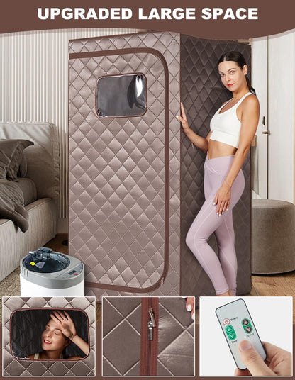 DKDZZXHUS Portable Home Spa Sauna Tent with 4L 1000W Steam Generator, Remote Control Timer