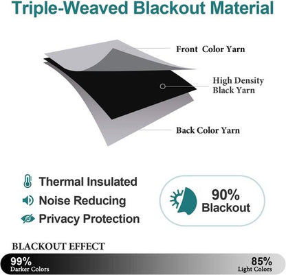 ChrisDowa Blackout Curtains - Thermal Insulated Room Darkening Panels Set (Light Grey, 52"W x 95"L)